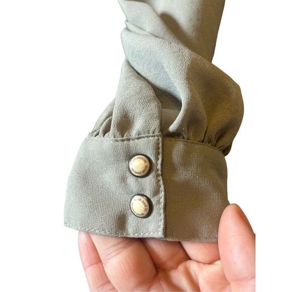 Siveno Jeans Co Lace Up Blouse Top Long Sleeve‎ Lightweight Casual XL/TG - Picture 3 of 5